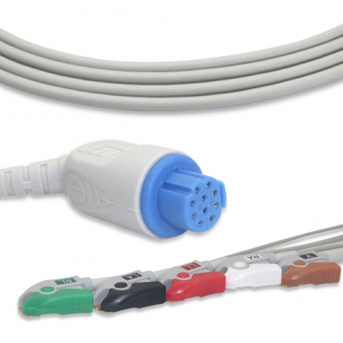 Artema -S/W 5 Lead Fixed ECG Cable - Pinch Connector (G5103P)