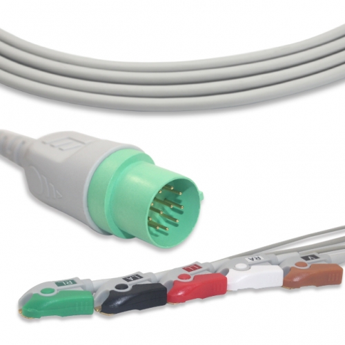 Nihon Kohden 5 Lead Fixed ECG Cable - Pinch Connector (G5130P)