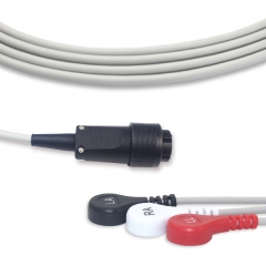 SAADAT 3 Lead Fixed ECG Cable - Snap Connector (G31121S)