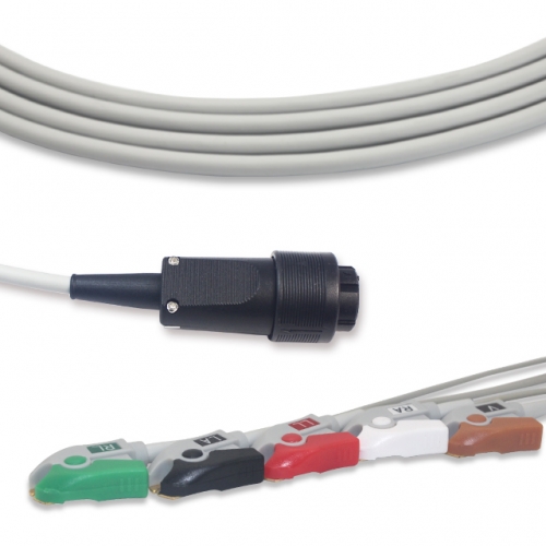 SAADAT 5 Lead Fixed ECG Cable - Pinch Connector (G51121P)