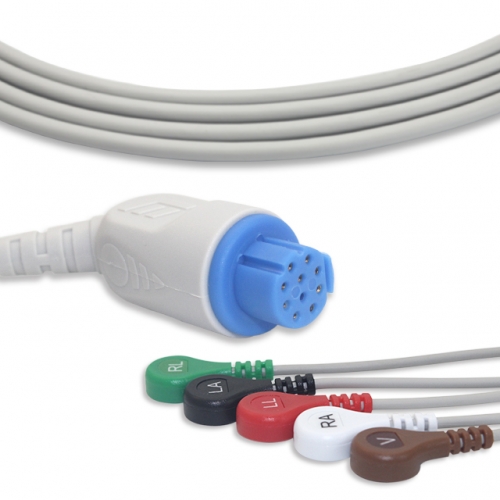 Artema -S/W 5 Lead Fixed ECG Cable - Snap Connector (G5103S)