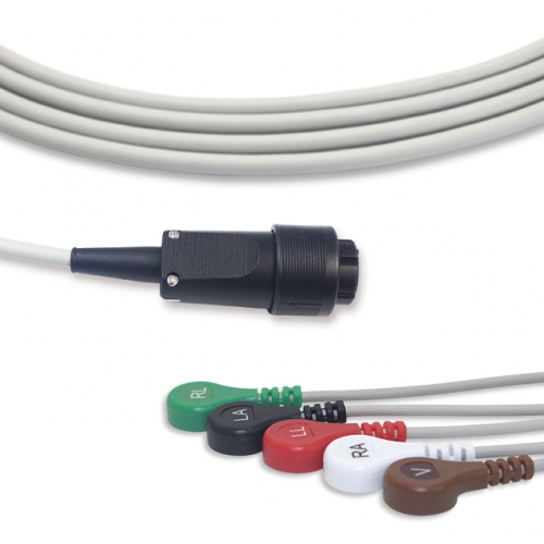 SAADAT 5 Lead Fixed ECG Cable - Snap Connector (G51121S)