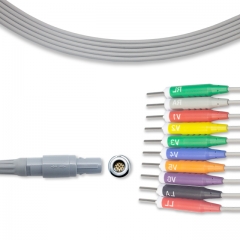 Welch Allyn 10 Lead Fixed Diagnostic EKG Cable - Needle Connector (K1129N)