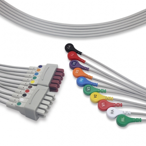 GE CAM14 10 Lead EKG leadwire - Snap Connector (K112GE)