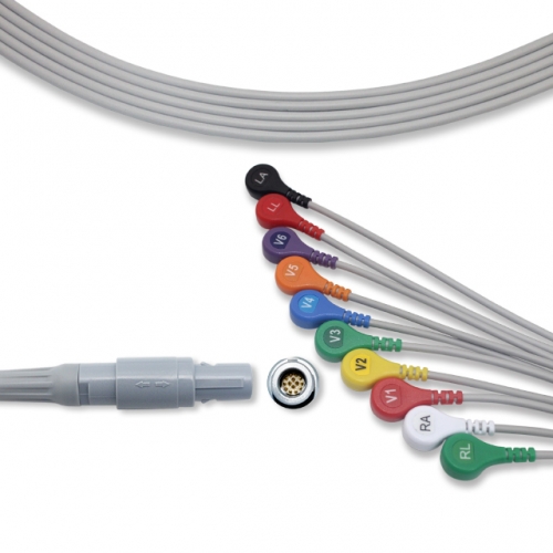 Welch Allyn 10 Lead Fixed Diagnostic EKG Cable - Snap Connector (K1129S)