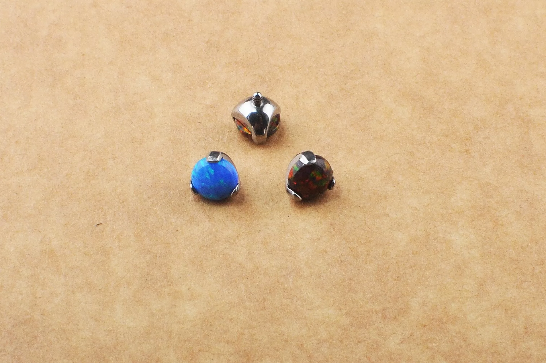 NSPJ ASTM F136 Titanium Piercing Jewelry Internally Thread Opal Gem Stone Rook Body Piercing Jewelry Navel Belly Ear Piercing Jewelry -P034