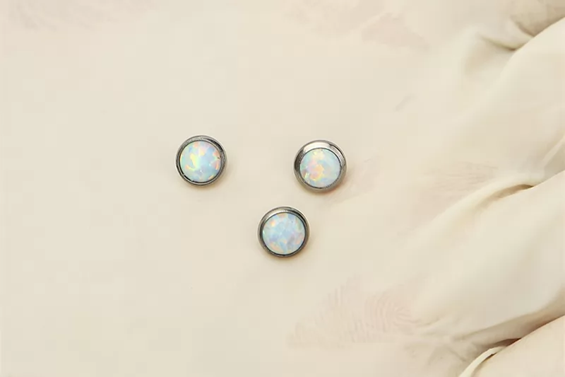 NSPJ Piercing jewelry astmf136 Titanium Jewelry Internally Thread Opal Gem Stone Navel Belly Cluster Jewelry dermal piercing jewelry P012