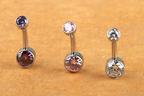 Navel Jewelry Body Piercing ASTM F136 Titanium Double Opal Gem Stone White/Pink/Blue/Purple Colors Round Shape ASTM F136-W07