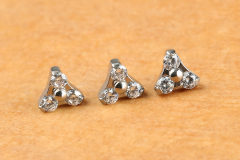 ASTM F136 Titanium Piercing Jewelry Threadless Pushin  Zircon Pinn Body Piercing Jewelry--T07
