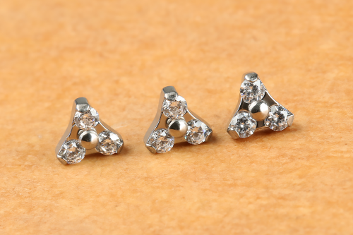 ASTM F136 Titanium Piercing Jewelry Threadless Pushin Opal Zircon Pinn Body Piercing Jewelry