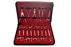 16 Pcs Professional Waterproof Body Piercing Tool Kit Set High Quality Medical Stainless Steel Made with Leather Pouch--PN50