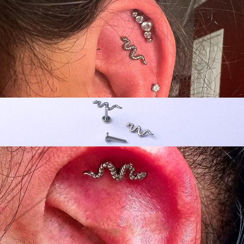 Body Piercing Jewelry Ear Piercing Jewelry ASTM F136 Titanium Piercing Jewelry snake jewelry piercing supply P001+P095
