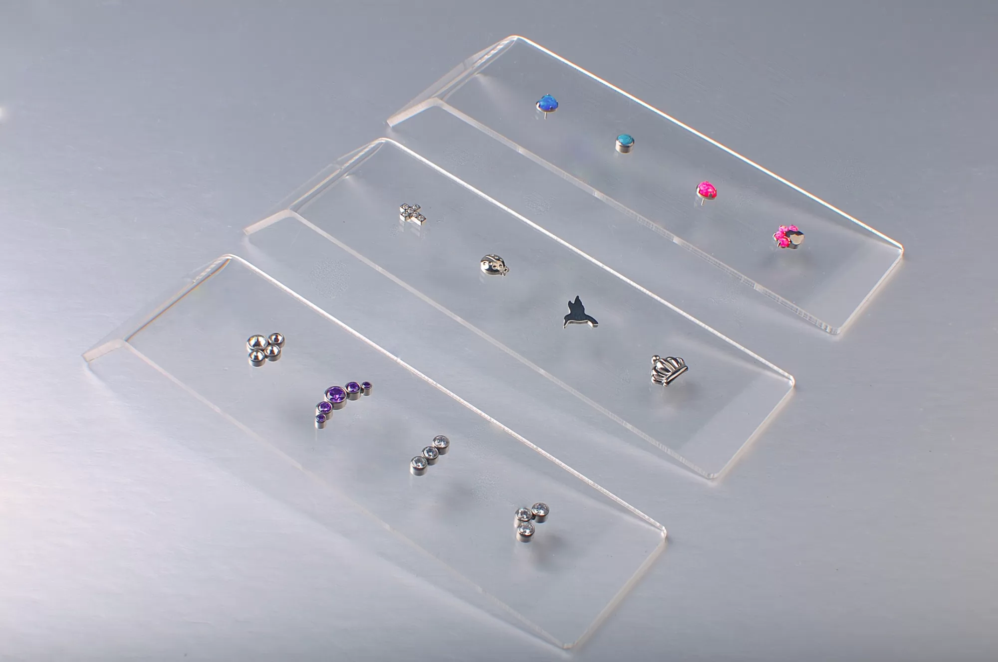 Nine Safe Piercing Jewelry display rack no Logo for 4 Pcs jewelry -- DIS-8