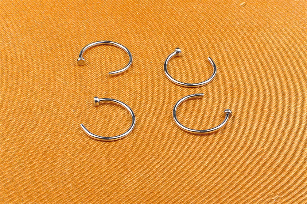 Titanium Jewelry Body Piercing ASTM F136 Titanium Jewelry 0.8*8mm 0.8*10mm Letter C Shape Jewellery Gift -W51