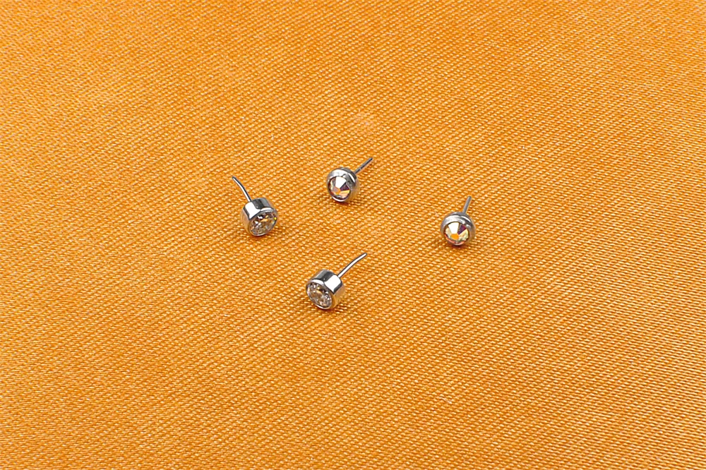 Titanium Piercing Jewelry ASTM F136 Titanium Threadless Bezel Nipple Barbells Body Piercing Jewelry T06