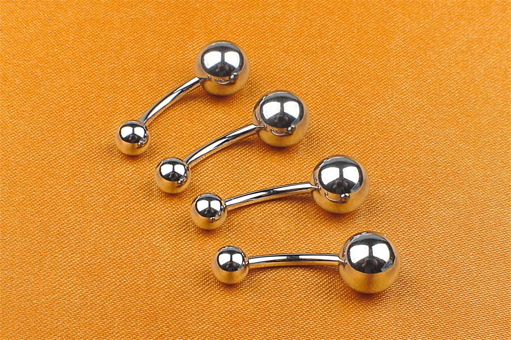 Belly button piercing jewelry titanium piercing jewelry Body piercing jewelry ASTM F136 Titanium Doubles Balls 1.6*10*5/8mm 1.6*12*5/8mm ASTM F136-W03