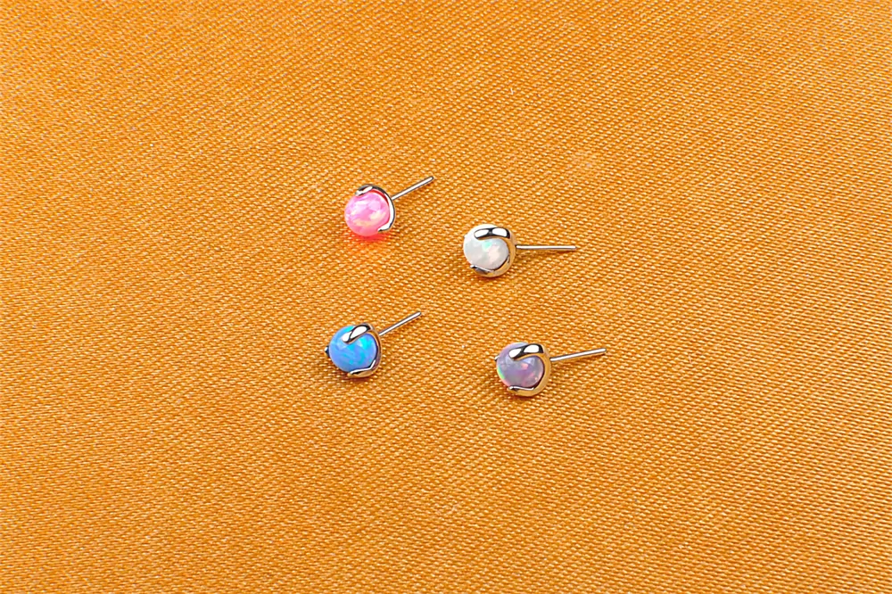 Opal Stone Body Piercing Jewelry Threadless Piercing Jewelry ASTM F136 Titanium Piercing Jewelry-T04