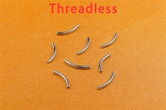 NSPJ ASTM-F136  Implant Grade Titanium Internal Threadless Curved Bent Barbell Post Diameter 14G 16G-T27