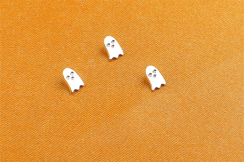 Hobbyworker Halloween  ghost Drop titanium Pendant for DIY Keychain Bracelet Necklace Jewelry Making Accessories piercing supply--P155
