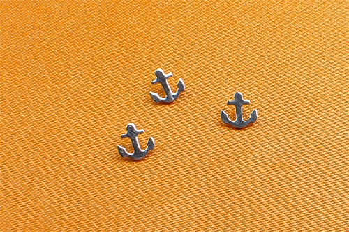 ASTM-F136 Titanium Pirate Jewelry DIY Making Dome Surface Earrings Pendant Different Pattern Anchor Earrings piercing supply --P156