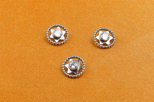 Factory Direct Sale ASTM-F136 titanium Earrings Inlaid Zircon with Hexagonal star Fashion Simple Ladies helix piercing jewelry --P140
