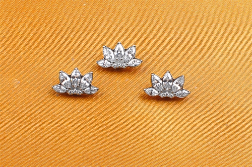 Hot Simple Earring Piercing Jewelry Titanium 3 Marquise CZ With 3 Round CZ On Bottom Internally Threaded Top Body Jewelry--P163