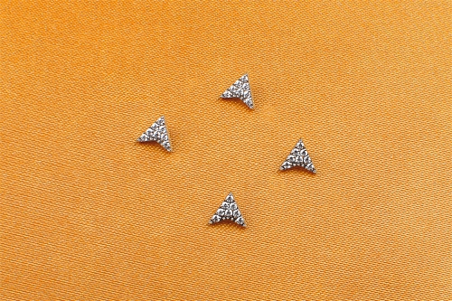 Nine safe piercing Women Simple New Arrival ASTM-F136 titanium Sterling  Zirconia Stud Earrings 16G Flying saucer Studs eyebrow piercing jewelry--P133