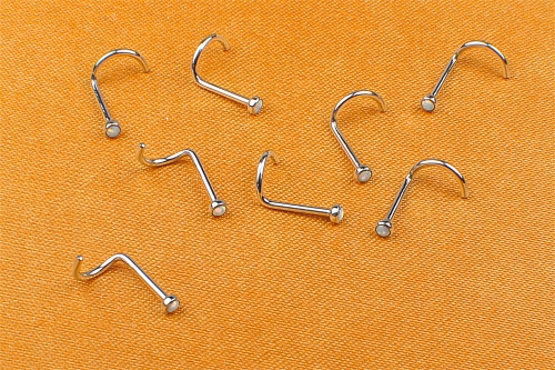 Nostril Piercing Jewelry ASTM F136 Titanium Implant Grade Titanium Nostril Ring Top With Opal Gem Stone Body Piercing Jewelry W22