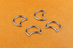 ASTM F136 Titanium Moon Shape Nasal Septum Nose Ring Body Piercing Jewelry Hinged Segment Clicker-W59