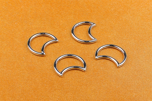 Body Piercing Jewelry ASTM F136 Titanium Moon Shape Jewelry AAAAA+ Zircon 1.2*8MM 1.2*10MM Curued Barbell Jewelry ASTM F136-W59