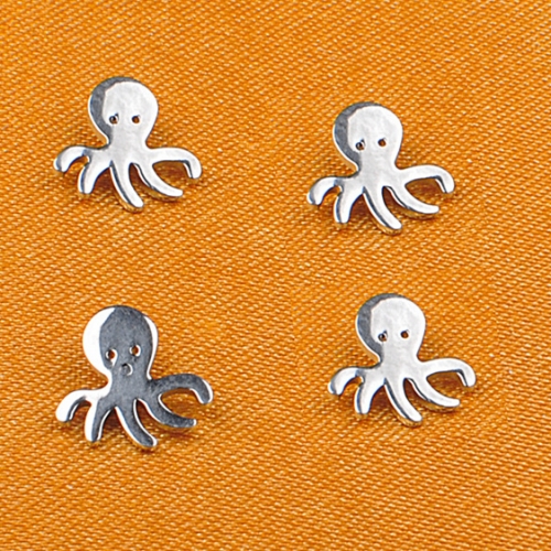 nine safe piercing Body Piercing Jewelry Wholesale jewelry making accessory squid and octopus pendant internally threaded titanium jewelry --P124