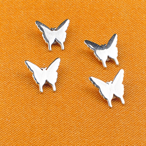 Amazon Hot Selling Mini Butterfly Stud Earrings Fashion Metal Little Butterfly piercings titanium Earring For Women Girl nose piercing jewelry -P122