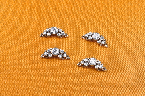 Body Piercing Jewelry ASTM F136 Titanium and Zircon 0.9mm Internally Thread Parts Titanium Balls Ear Piercing Jewelry Tongue piercing jewelry-P089