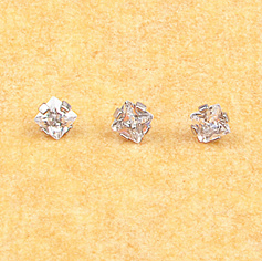 Threaded four Gem Labret Lip Push in Ends Body Jewelry Implant Grade ASTM F136 Titanium  Romantic Unisex Round-P127