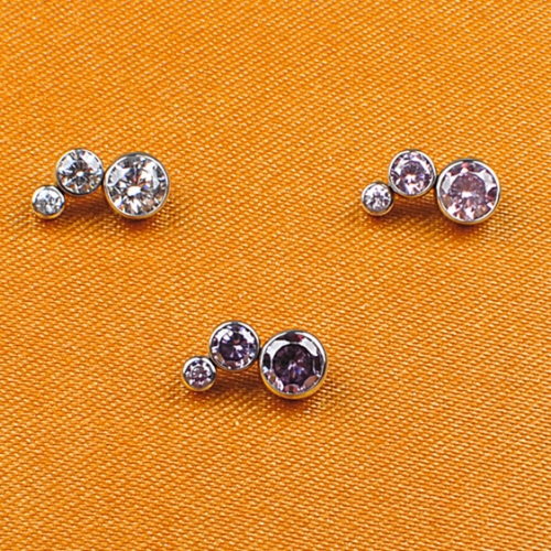 NSPJ Body Piercing Jewelry ASTM F136 titanium with zircon Rook Piercing Jewelry 0.9MM Internally thread Top P037