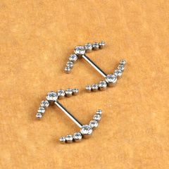 Clean Colour Zircon ASTM F136 Titanium Piercing nipple piercing jewelry Barbell Jewelry ASTM F136-W34