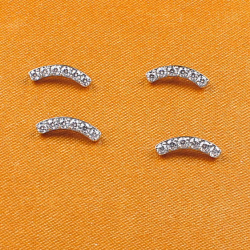 Rook piercing jewelry Body Piercing Jewelry ASTM F136 Titanium Arc Shape Jewelry White Color Zircon Six Number of Zircon Internally Threaded Parts Ear