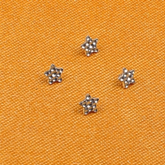Helix piercing jewelry Body Piercing Jewelry ASTM F136 Titanium Internally Thread Parts Ear Piercing Hammering The Star Jewelry piercing supply-- P104