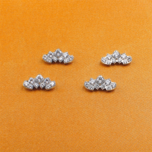 ASTM-F136 Titanium Curved Cluster Prong Set CZ Ends Titanium Threaded Ends Attachment Dermal Anchor helix piercing jewelry-P137