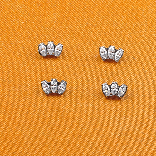 Labret Body Piercing Jewelry 3Pcs Zircon ASTM F136 Titanium Piercing Jewelry and Zircon 0.9mm Internally Thread Parts-- P090