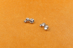 Threadless Titanium Piercing Jewelry ASTM F136 Titanium With 3 Zircon Body Piercing Jewelry T12