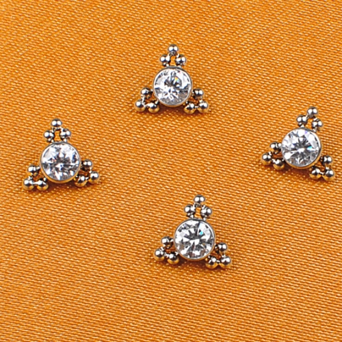 NSPJ Body Piercing Jewelry ASTM F136 Titanium and Zircon Internally Thread Mounting Zircon Dermal Piercing Jewelry P020