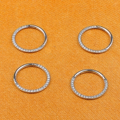 Body Piercing Hinged Segment piercing jewelry Ring Body Piercing ASTMF 136 titanium jewelry Zircon Jewelry -W41
