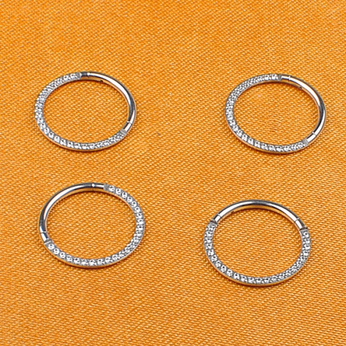 Body Piercing Hinged Segment piercing jewelry Ring Body Piercing ASTMF 136 titanium jewelry Zircon Jewelry -W41