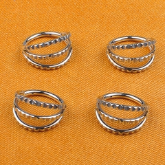 Ring Piercing Hinged Segments With 3 ring Jagged shape ASTM F136 Titanium body piercing jewelry ASTM F136-W53