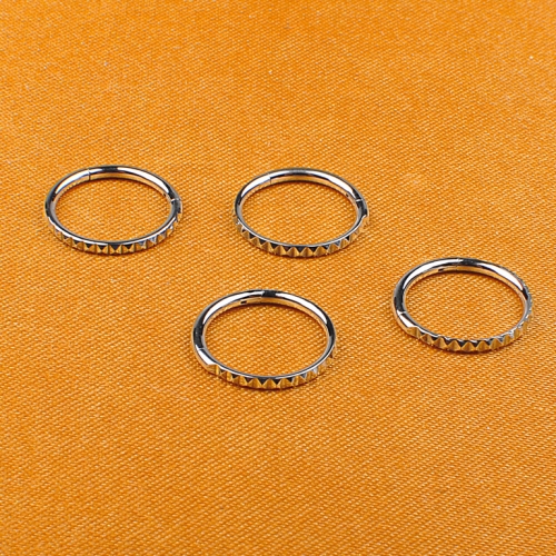 Ring Piercing Hinged Segments With 1 ring Jagged shape ASTM F136 Titanium body piercing jewelry  ASTM F136-W54