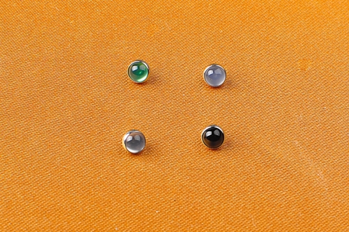 ASTM F136 Titanium Micro Dermal Top with Bezel Set Cabochon Turquoise or Black Onyx Stone or Tiger sardonyx or Amethyst CZ piercing supply-P162