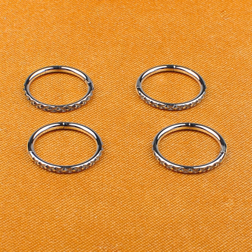Navel Piercing Jewelry Fishnet pattern Piercing Ring ASTM F136 Titanium Body Piercing Jewelry Hinged Segment ASTM F136-W56