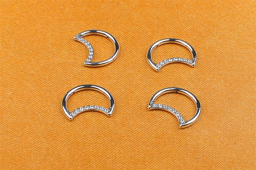 Body Piercing Ear Piercing Jewellery Hinged Segment ASTM F136 Titanium Moon Style Ear Nose Body Piercing Jewelry ASTM F136-W67