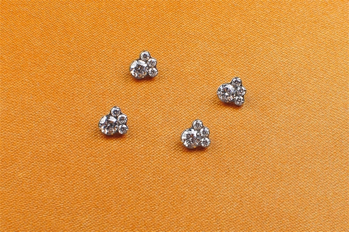 ASTM F136 titanium Cat claw Crystal Round Brilliant Cut  diamond high quality lab grown loose diamond jewelry helix piercing jewelry--P134